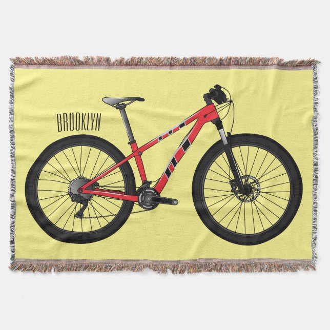 Cobertor Ilustração de desenho animado de bicicleta (Frente)