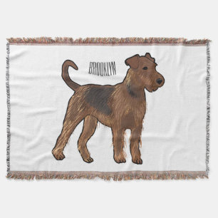 Cobertor Ilustração de desenho animado de cão Airedale terr