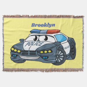 Cobertor Ilustração de desenho animado de carro de polícia