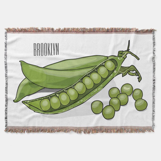 Cobertor Ilustração de desenho animado de ervilha (Frente)