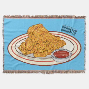 Cobertor Ilustração de desenho animado de frango desidratad