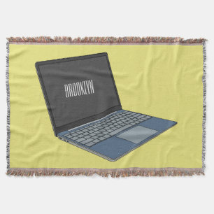 Cobertor ilustração de desenho animado de laptop
