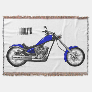 Cobertor Ilustração de desenho animado de motocicleta Chopp