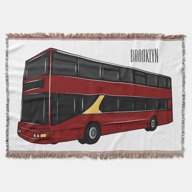 Cobertor Ilustração de desenho animado de ônibus de dois an (Frente)