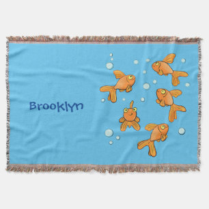 Cobertor Ilustração de desenho animado de peixe-dourado-lar