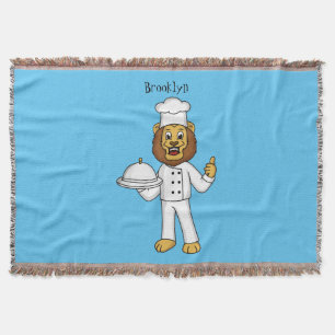 Cobertor Ilustração de desenho animado do chef de leão 