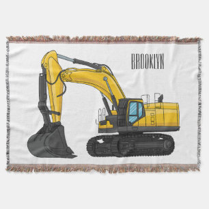 Cobertor Ilustração de desenho animado do crawler escavator