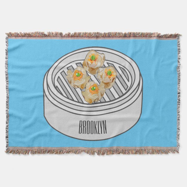 Cobertor Ilustração de desenho animado Shumai dim sum (Frente)