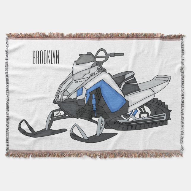 Cobertor Ilustração de desenho animado Snowmobile (Frente)
