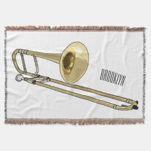 Cobertor Ilustração de desenho animado Trombone