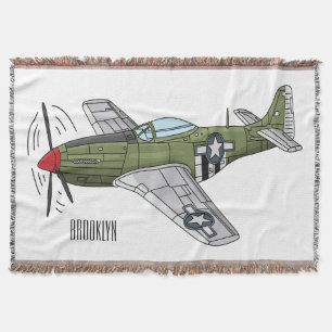 Cobertor Ilustração de desenho de avião militar