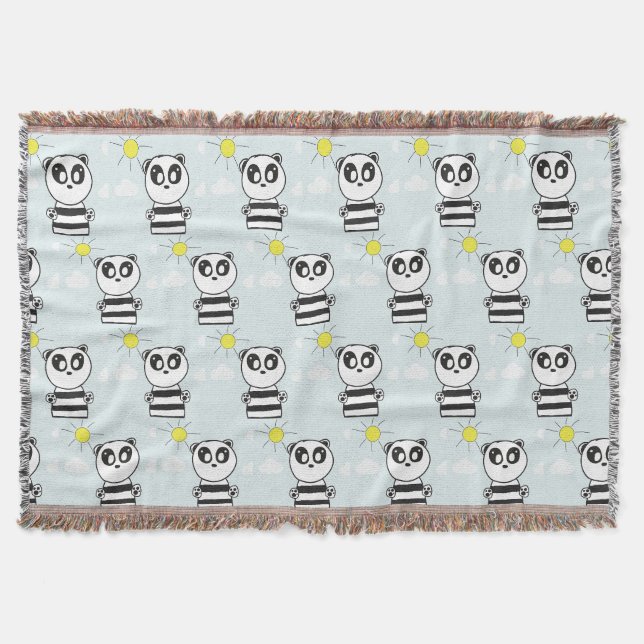 Cobertor Ilustração de Panda Fofo (Frente)