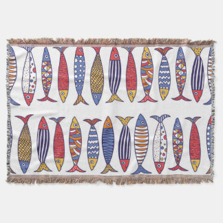 Cobertor Ilustração de Peixes Fofos: Fundo Sem Costura para