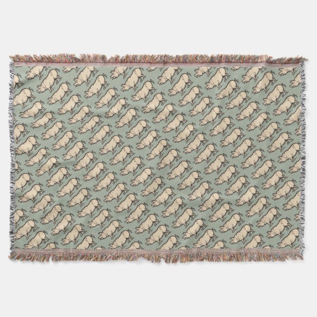Cobertor Ilustração de Vintagem de Porte de Porco Antiguo (Frente)