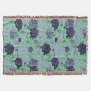 Cobertor Ilustração do Rosa azul de Vintage do Chique Elega