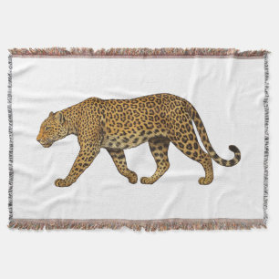 Cobertor Ilustração Majestosa Andando Leopardo