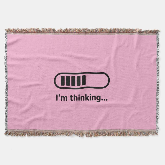 Cobertor I'm Thinking... Loading Progress Bar Pink Minimali (Frente)