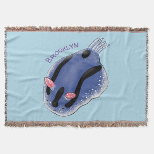 Cobertor Imagem de desenho animado azul-nudibranch bonito