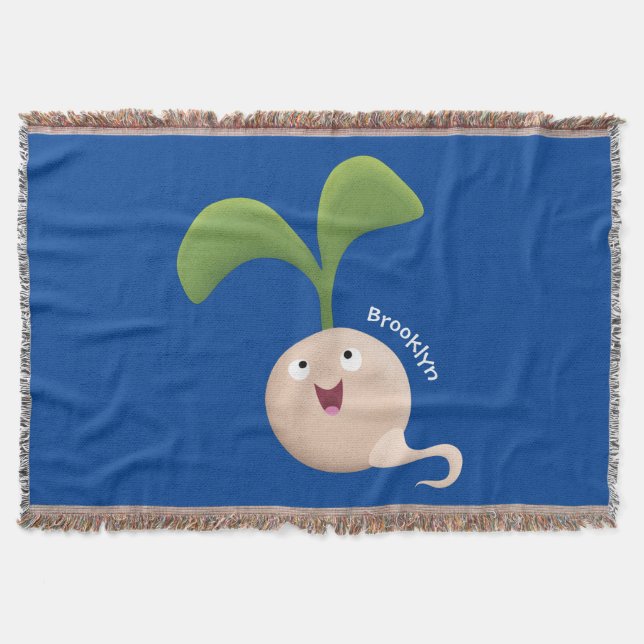 Cobertor Imagem de desenho animado de sementes felizes e bo (Frente)