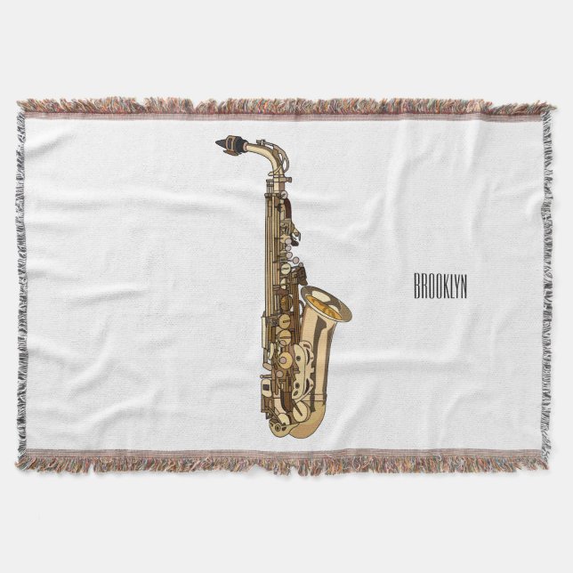 Cobertor Imagem de desenhos saxofônicos (Frente)