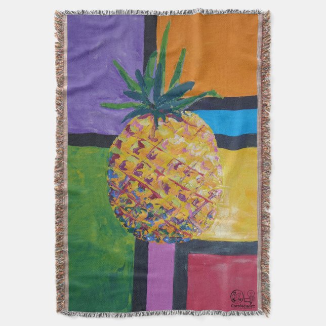 Cobertor Imagen de mi obra Piña. Serie (Frente Vertical)