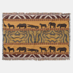 Cobertor Impressão Animal de Padrão Africano de Tigre Mod