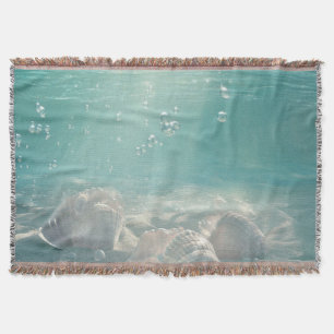 Cobertor Impressão Artística de Concha de Mar Verde Seafoam