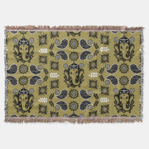 Cobertor Impressão de Arte Hindu com Tema Ganesha