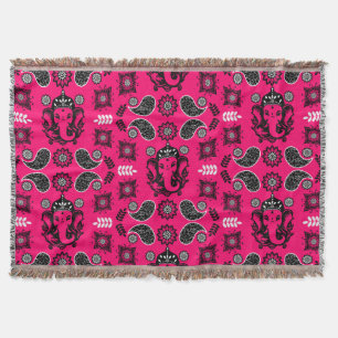 Cobertor Impressão de Arte Hindu com Tema Ganesha
