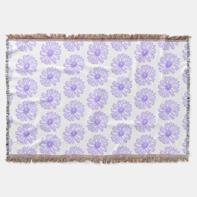 Cobertor Impressão de Flor de Daisy Purple Pastel, Hippie F (Frente)