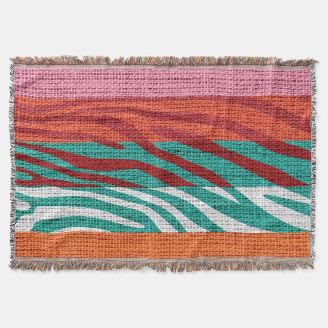 Cobertor Impressão de Pele-Zebra Retroativa Ruptura Rústica (Frente)