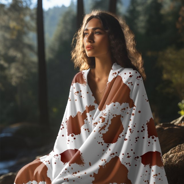 Cobertor Impressão de Vaca Castanha (Criador carregado)