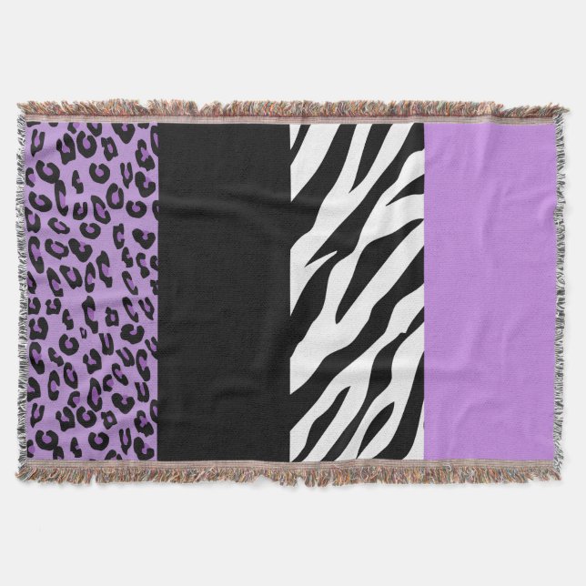Cobertor Impressão Leopardo, Impressão Zebra, Impressão Ani (Frente)