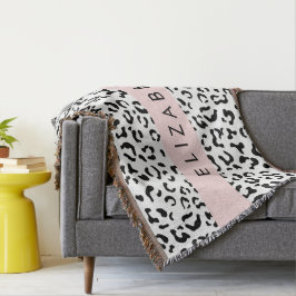 Cobertor Impressão Leopardo, Manchas, Preto E Branco, Seu N