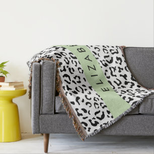 Cobertor Impressão Leopardo, Manchas, Preto E Branco, Seu N