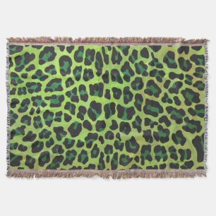 Cobertor Impressão preto e verde do leopardo