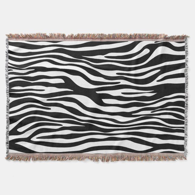 Cobertor Impressão Zebra, Banhas Zebra, Preto E Branco (Frente)