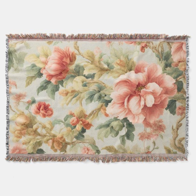 Cobertor Incríveis Flores, Folhas. Pintura (Frente)