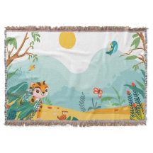 🦁 Cobertor Infantil de Animais da Selva Fofa 
