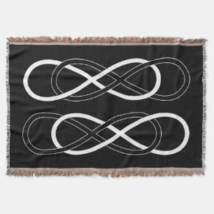Cobertor Infinidade dobro do símbolo - preto & branco
