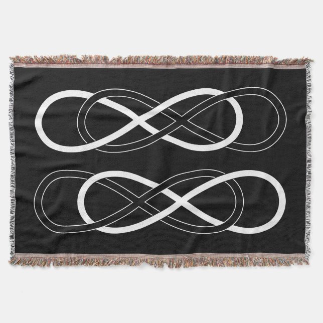 Cobertor Infinidade dobro do símbolo - preto & branco (Frente)
