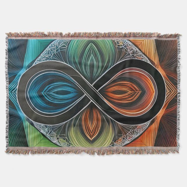 Cobertor Infinity Mandala African Tribal Mask Abstrato (Frente)