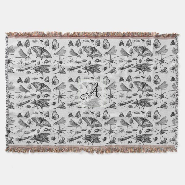 Cobertor Insetos GÓTICOS Monogramas Insetos de Tinta de Vin (Frente)