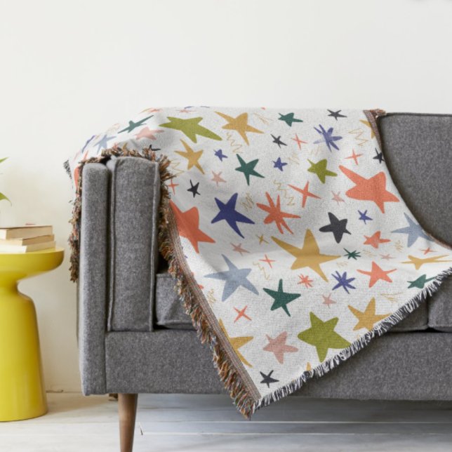 Cobertor Inverno Aconchegante Com Padrão de Estrela Colorid (Criador carregado)