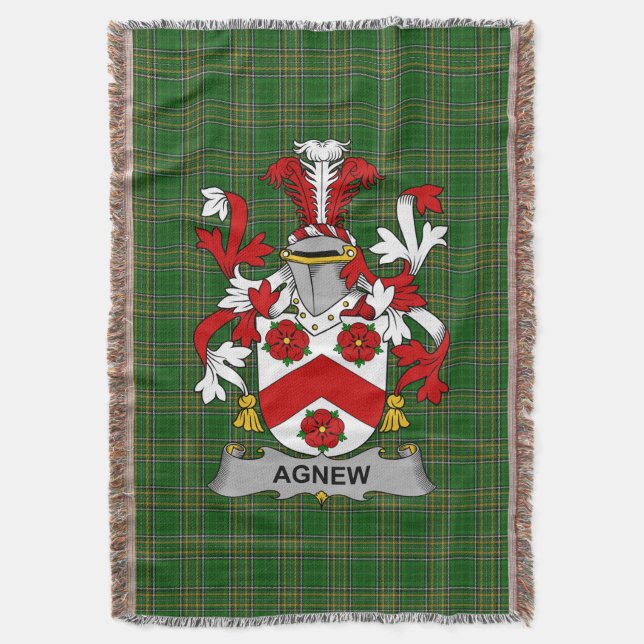 Cobertor Irish Agnew Casaco of Arms Family Crest Irlanda (Frente Vertical)