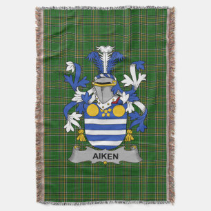 Cobertor Irish Aiken Casaco do Serviço Familiar de Armas Ir