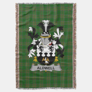 Cobertor Irish Aldwell Casaco do Serviço Familiar de Armas 