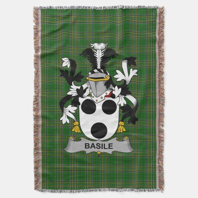 Cobertor Irish Basile Casaco of Arms Family Crest Irlanda (Frente Vertical)