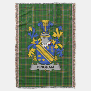Cobertor Irish Bingham Casaco do Serviço Familiar de Armas 