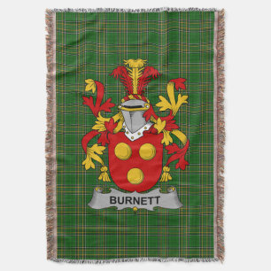 Cobertor Irish Burnett Casaco do Serviço Familiar de Armas 